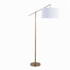 Casper 69" Metal Floor Lamp - Gold Metal, Off-white Linen