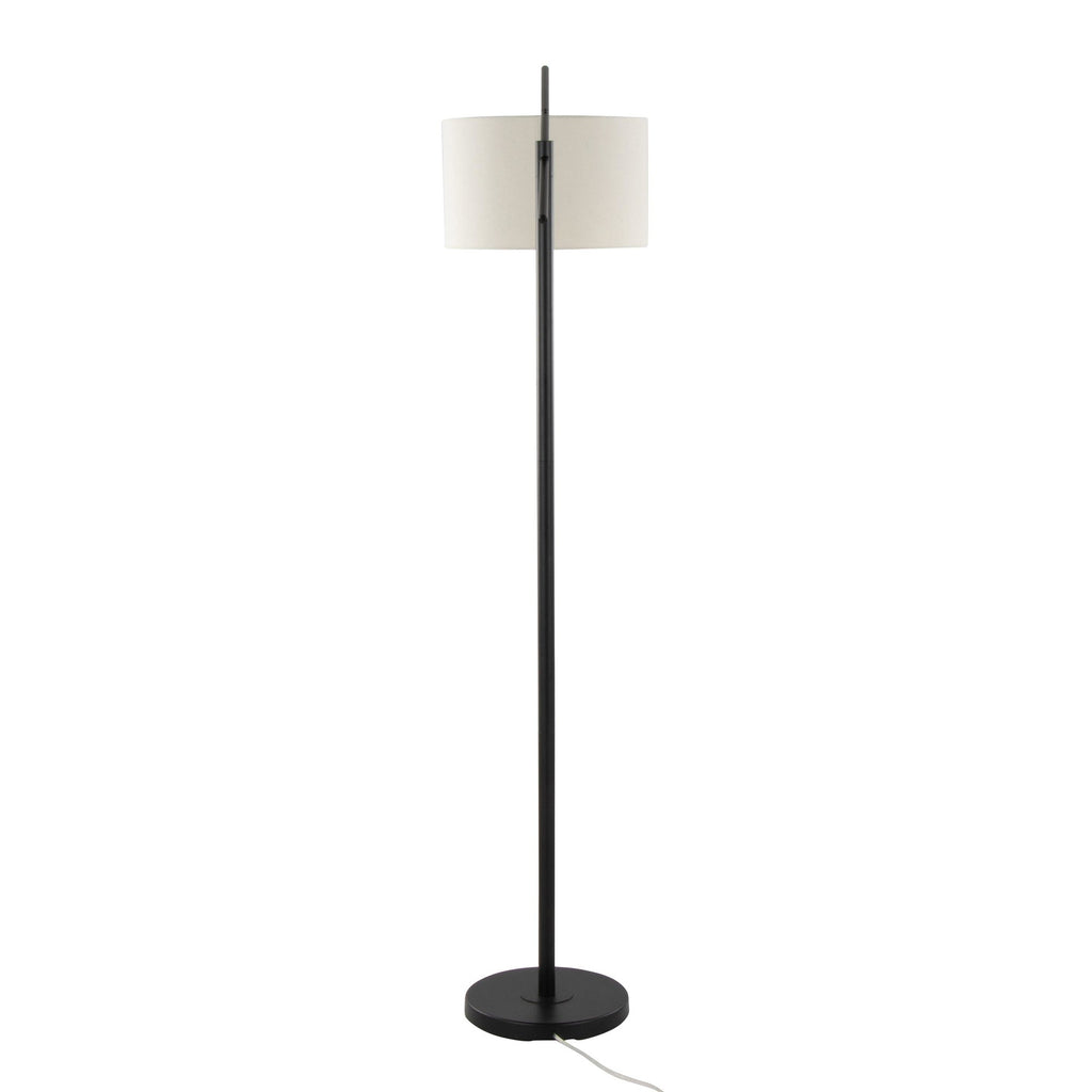 Casper 69" Metal Floor Lamp - Matte Black Metal, Natural Linen
