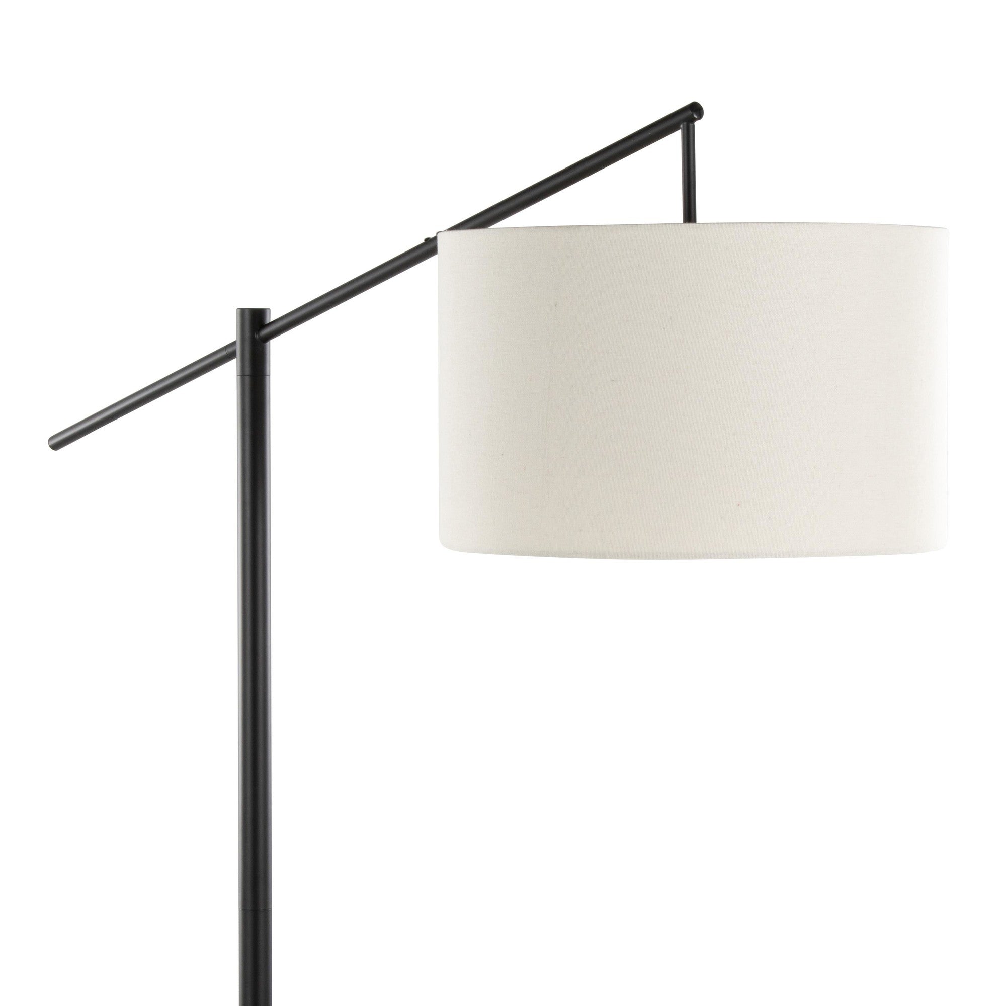 Casper 69" Metal Floor Lamp - Matte Black Metal, Natural Linen