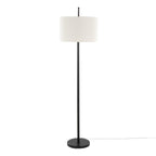 Casper 69" Metal Floor Lamp - Matte Black Metal, Natural Linen