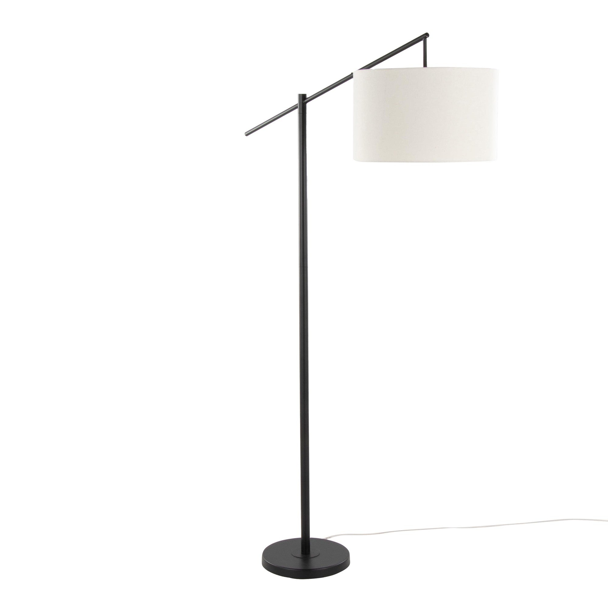 Casper 69" Metal Floor Lamp - Matte Black Metal, Natural Linen