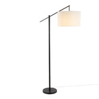 Casper 69" Metal Floor Lamp - Matte Black Metal, Natural Linen