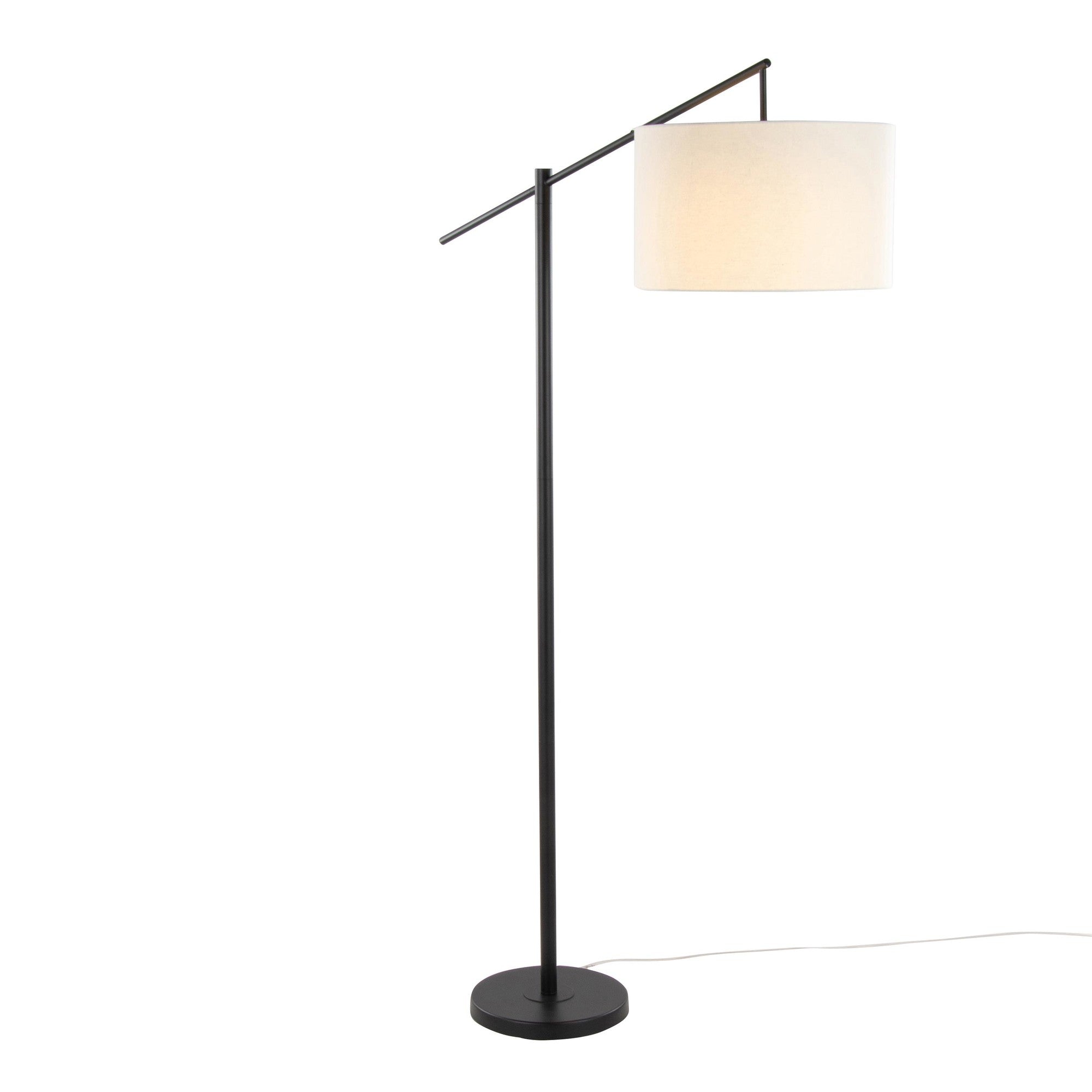 Casper 69" Metal Floor Lamp - Matte Black Metal, Natural Linen