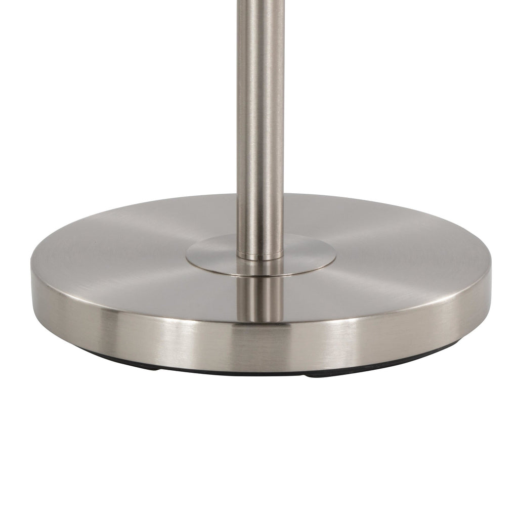 Casper 69" Metal Floor Lamp - Brushed Nickel, Off-white Linen