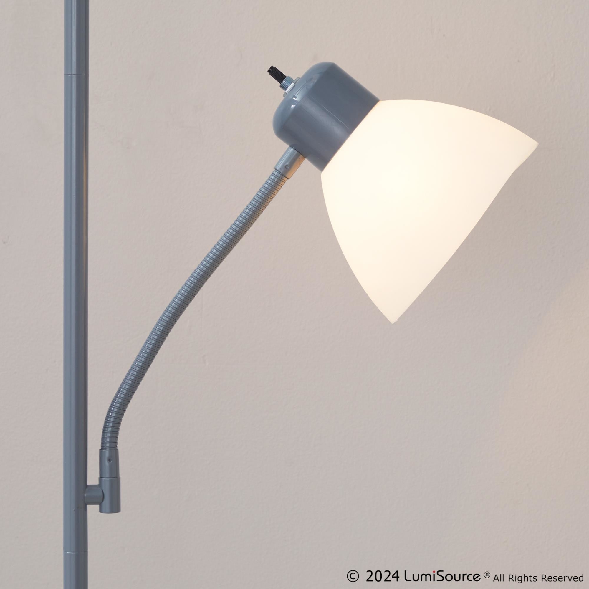 Dual Pix 72" Metal Floor Lamp - Silver Metal, Frosted White Plastic