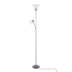 Dual Pix 72" Metal Floor Lamp - Silver Metal, Frosted White Plastic