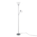 Dual Pix 72" Metal Floor Lamp - Silver Metal, Frosted White Plastic