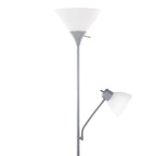Dual Pix 72" Metal Floor Lamp - Silver Metal, Frosted White Plastic