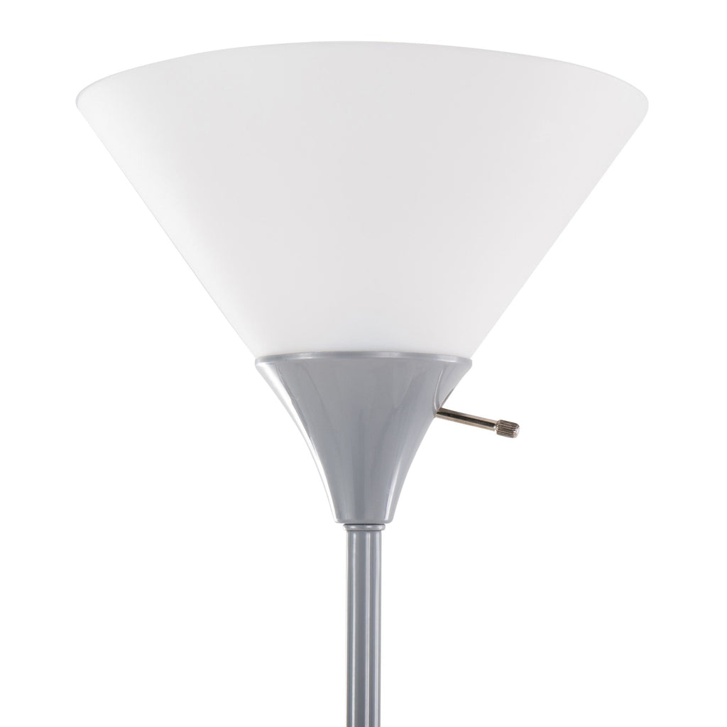 Dual Pix 72" Metal Floor Lamp - Silver Metal, Frosted White Plastic