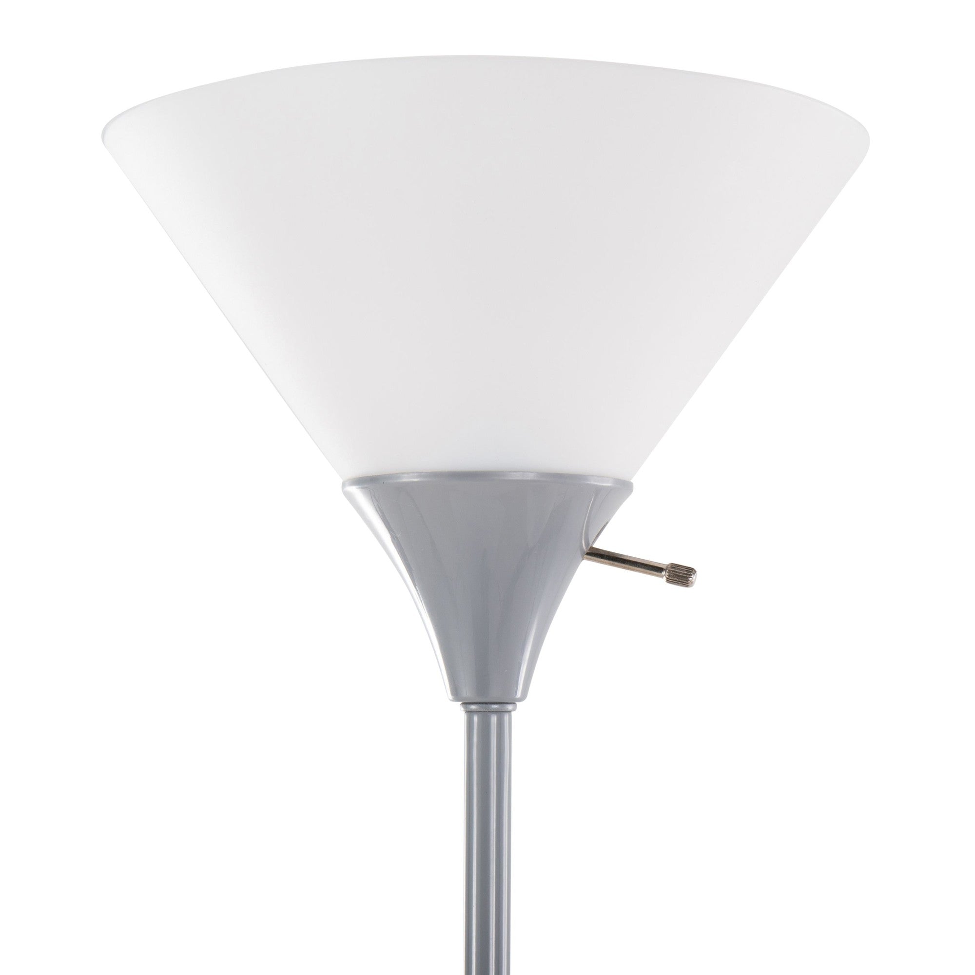 Dual Pix 72" Metal Floor Lamp - Silver Metal, Frosted White Plastic