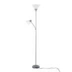 Dual Pix 72" Metal Floor Lamp - Silver Metal, Frosted White Plastic