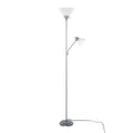 Dual Pix 72" Metal Floor Lamp - Silver Metal, Frosted White Plastic