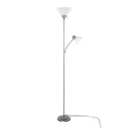 Dual Pix 72" Metal Floor Lamp - Silver Metal, Frosted White Plastic