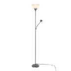 Dual Pix 72" Metal Floor Lamp - Silver Metal, Frosted White Plastic