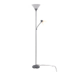 Dual Pix 72" Metal Floor Lamp - Silver Metal, Frosted White Plastic
