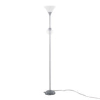 Dual Pix 72" Metal Floor Lamp - Silver Metal, Frosted White Plastic