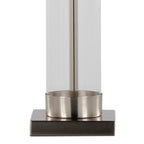 Glacier 30" Glass Table Lamp - Set of 2 - Clear Glass, Brushed Nickel, White Linen