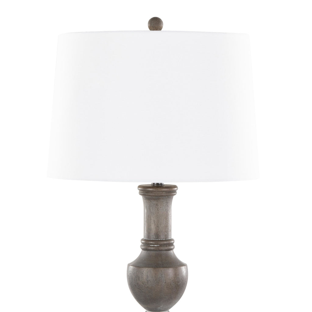 Griffin 61" Polyresin Floor Lamp - Acid Griffin Wood Poly, White Linen