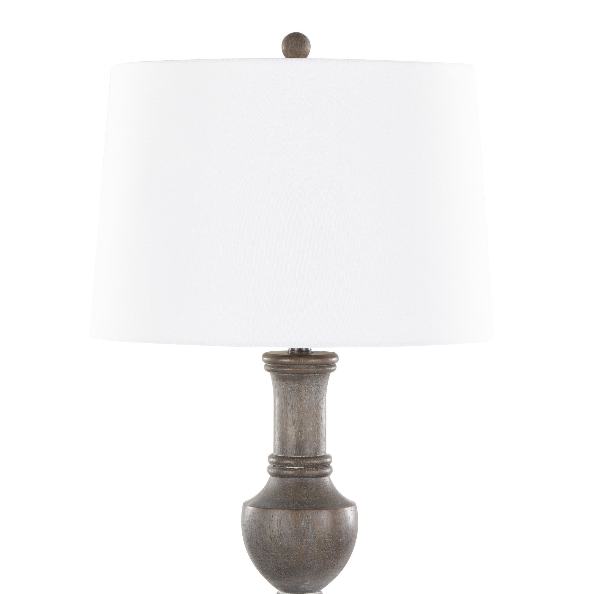 Griffin 61" Polyresin Floor Lamp - Acid Griffin Wood Poly, White Linen