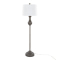 Griffin 61" Polyresin Floor Lamp - Acid Griffin Wood Poly, White Linen