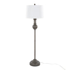 Griffin 61" Polyresin Floor Lamp - Acid Griffin Wood Poly, White Linen