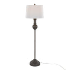 Griffin 61" Polyresin Floor Lamp - Acid Griffin Wood Poly, White Linen