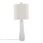 Pearl 29" Polyresin Table Lamp - Set of 2 - Matte White Polyresin, Natural Shell, White Linen