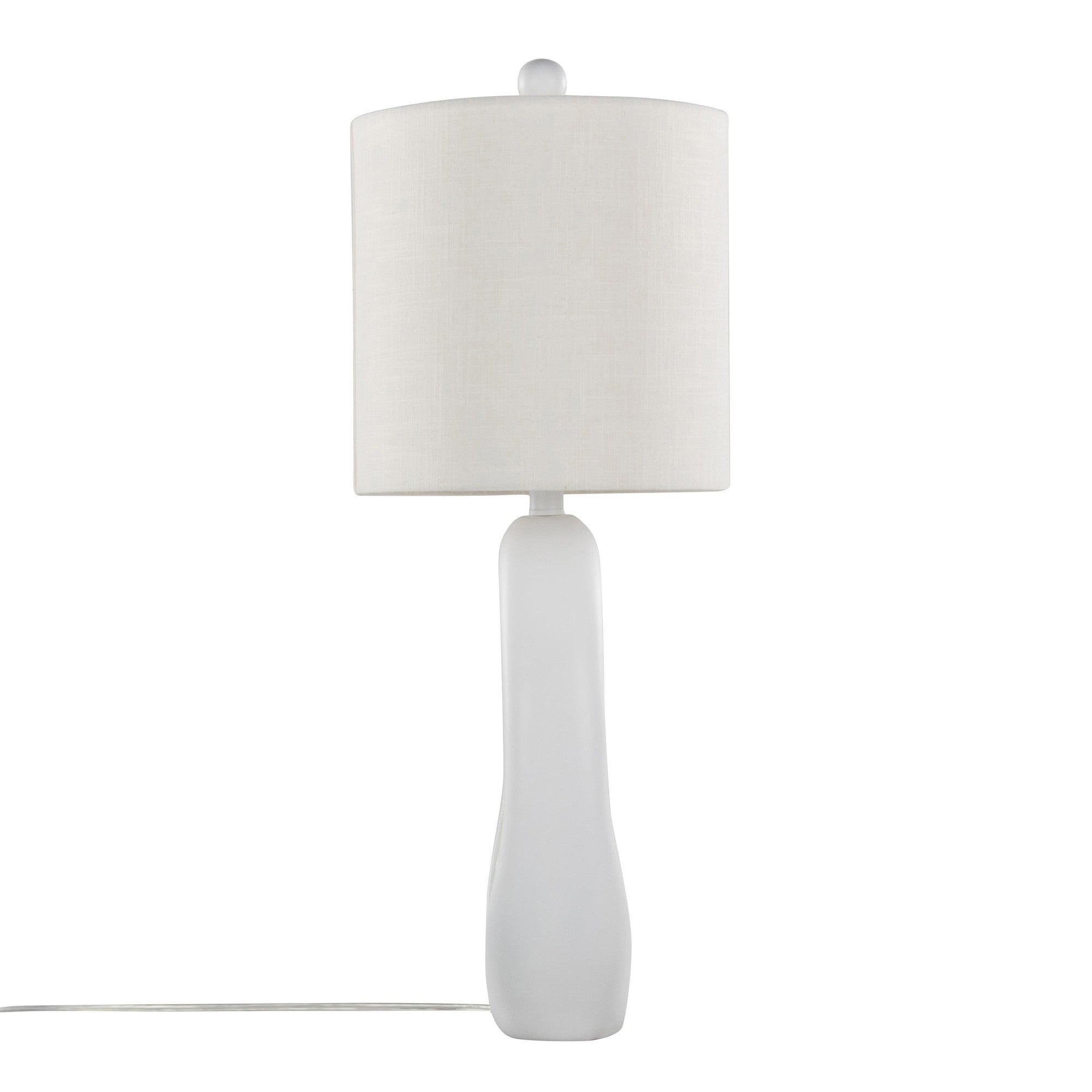 Pearl 29" Polyresin Table Lamp - Set of 2 - Matte White Polyresin, Natural Shell, White Linen