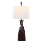 Curvo 30" Polyresin Table Lamp - Set of 2 - Copper Bronze Polyresin, Natural Linen