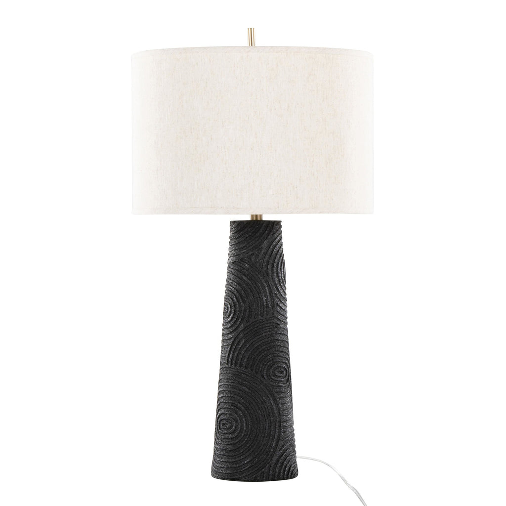 Kona 31" Polyresin Table Lamp - Set of 2 - Matte Black Polyresin, Modern Brass