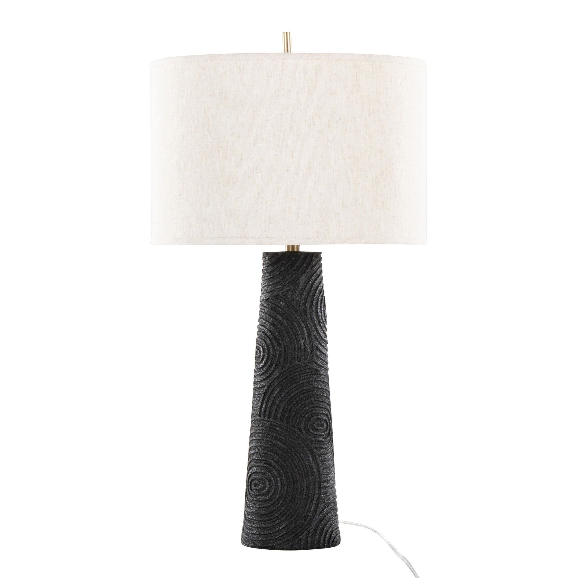 Kona 31" Polyresin Table Lamp - Set of 2 - Matte Black Polyresin, Modern Brass