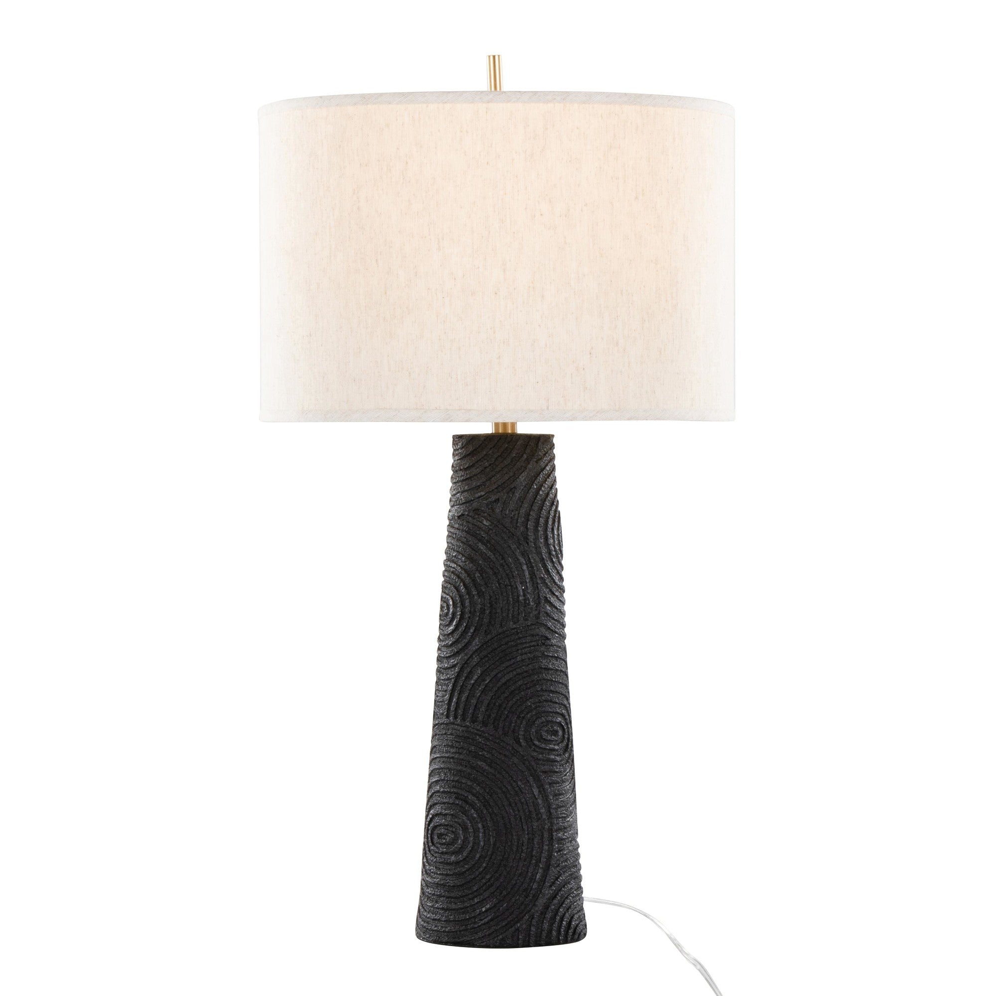 Kona 31" Polyresin Table Lamp - Set of 2 - Matte Black Polyresin, Modern Brass