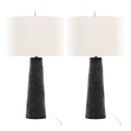 Kona 31" Polyresin Table Lamp - Set of 2 - Matte Black Polyresin, Modern Brass