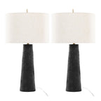 Kona 31" Polyresin Table Lamp - Set of 2 - Matte Black Polyresin, Modern Brass
