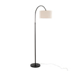 April 72" Metal Floor Lamp - Oil Bronze Metal, Natural Linen