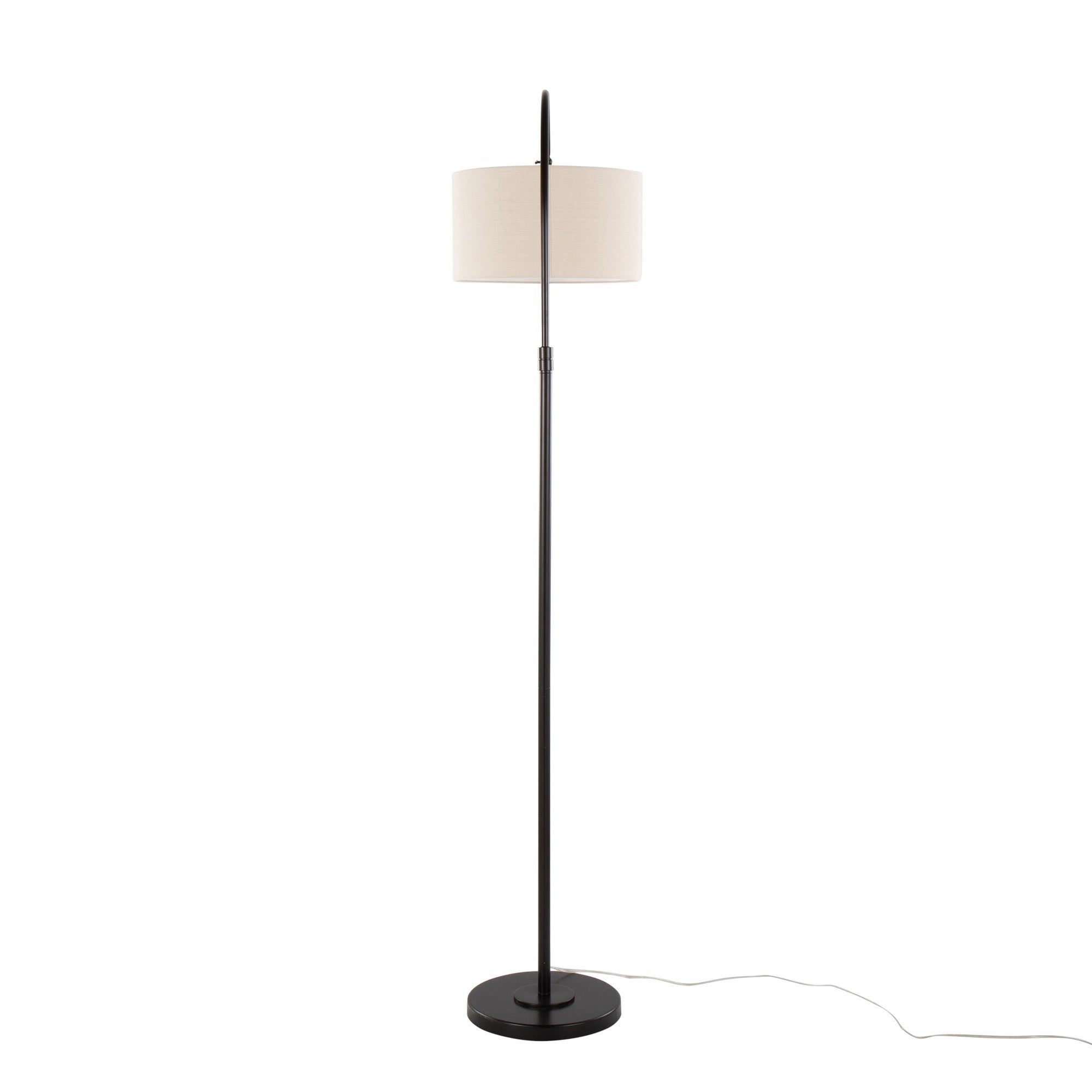 April 72" Metal Floor Lamp - Oil Bronze Metal, Natural Linen