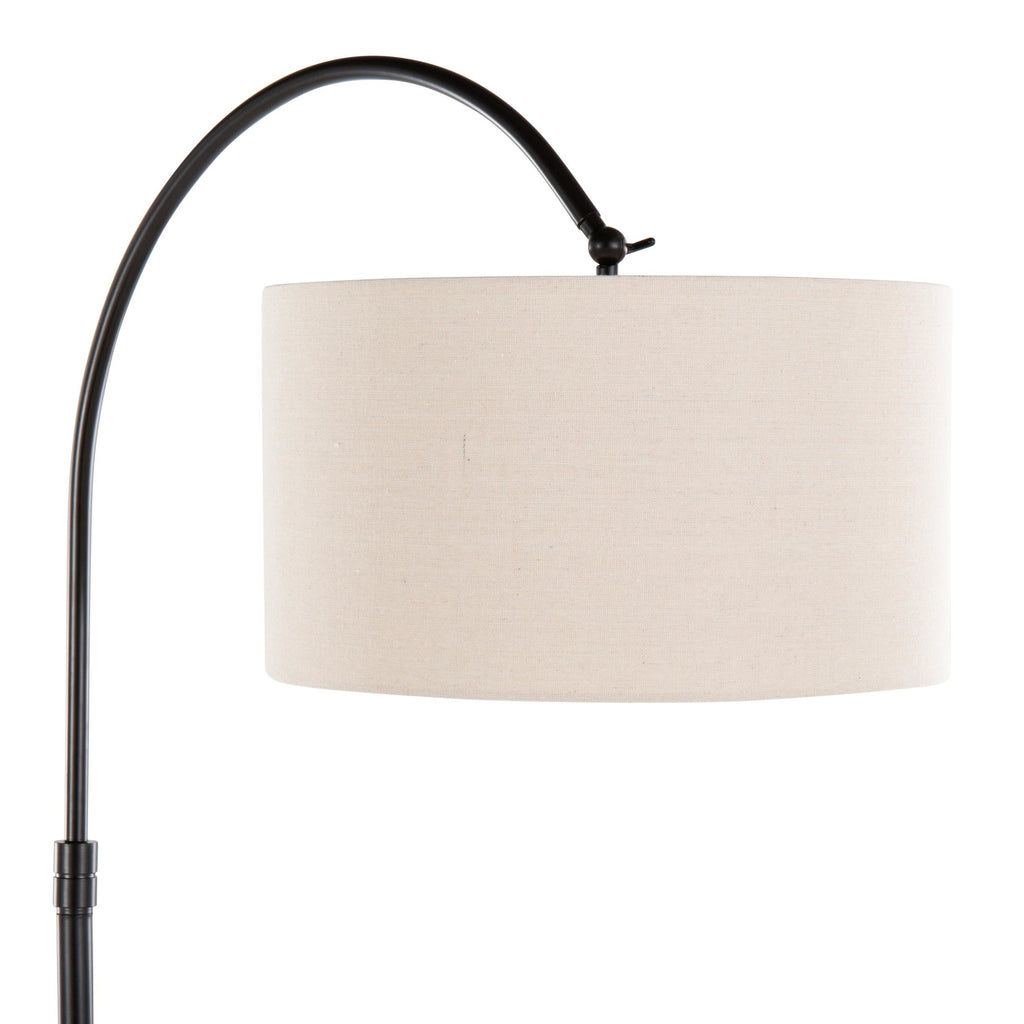 April 72" Metal Floor Lamp - Oil Bronze Metal, Natural Linen