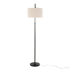 April 72" Metal Floor Lamp - Oil Bronze Metal, Natural Linen