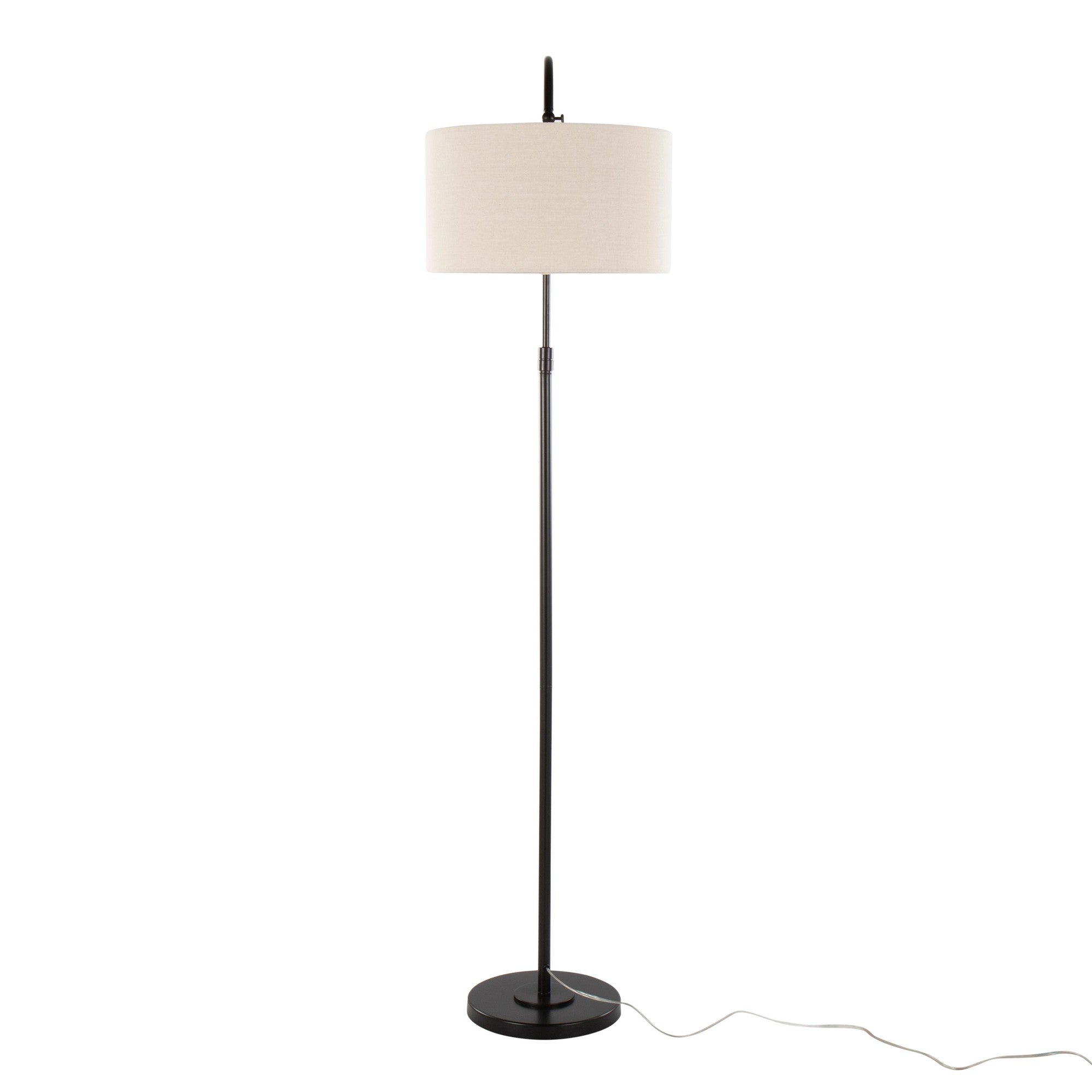 April 72" Metal Floor Lamp - Oil Bronze Metal, Natural Linen