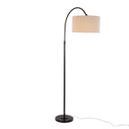 April 72" Metal Floor Lamp - Oil Bronze Metal, Natural Linen