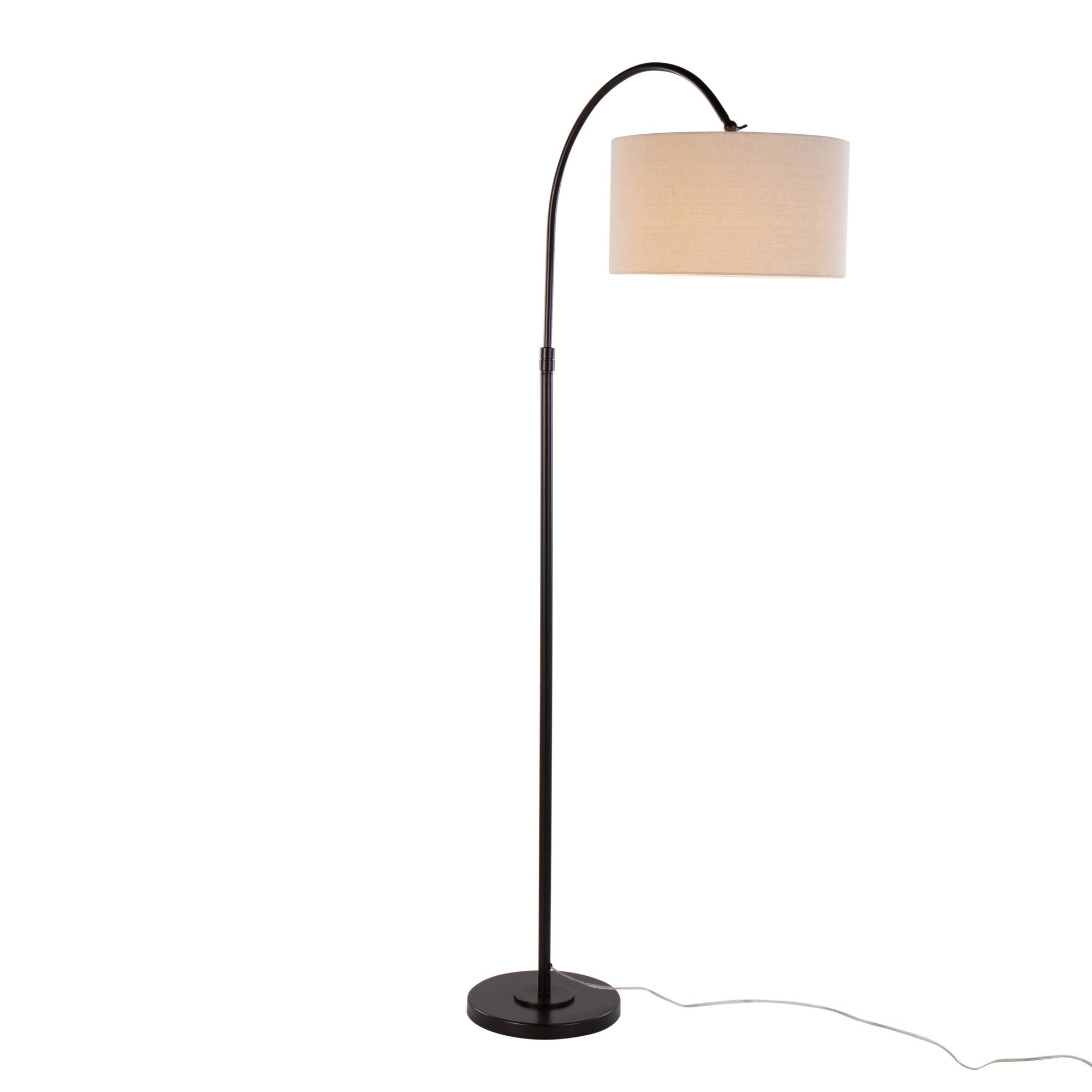 April 72" Metal Floor Lamp - Oil Bronze Metal, Natural Linen