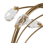 Crystal Buds 25" Table Lamp - Set of 2 - Black Metal, Clear Crystal, Gold Metal, Off-white Linen