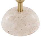 Cone Travertine 27" Table Lamp - Set of 2 - Gold Metal, Travertine, White Shimmer Shade