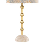 Malibu 27" Table Lamp - Set of 2 - Travertine, Gold Metal, Tan Leaf Shade