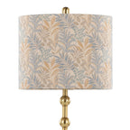 Malibu 27" Table Lamp - Set of 2 - Travertine, Gold Metal, Tan Leaf Shade