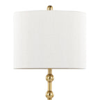 Malibu 27" Table Lamp - Set of 2 - Travertine, Gold Metal, Off-white Shimmer Shade