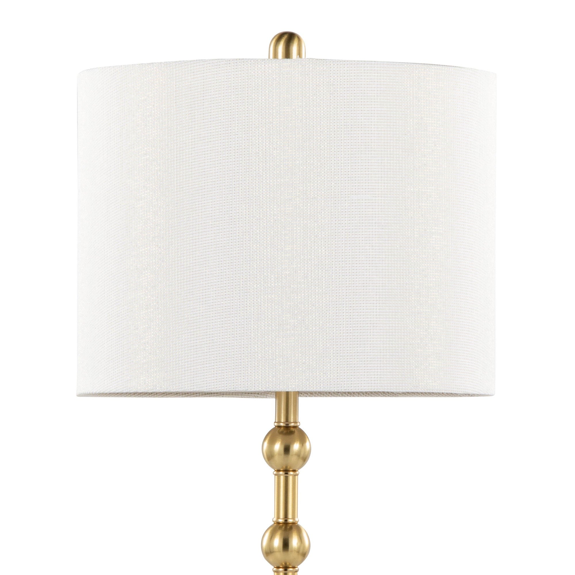 Malibu 27" Table Lamp - Set of 2 - Travertine, Gold Metal, Off-white Shimmer Shade