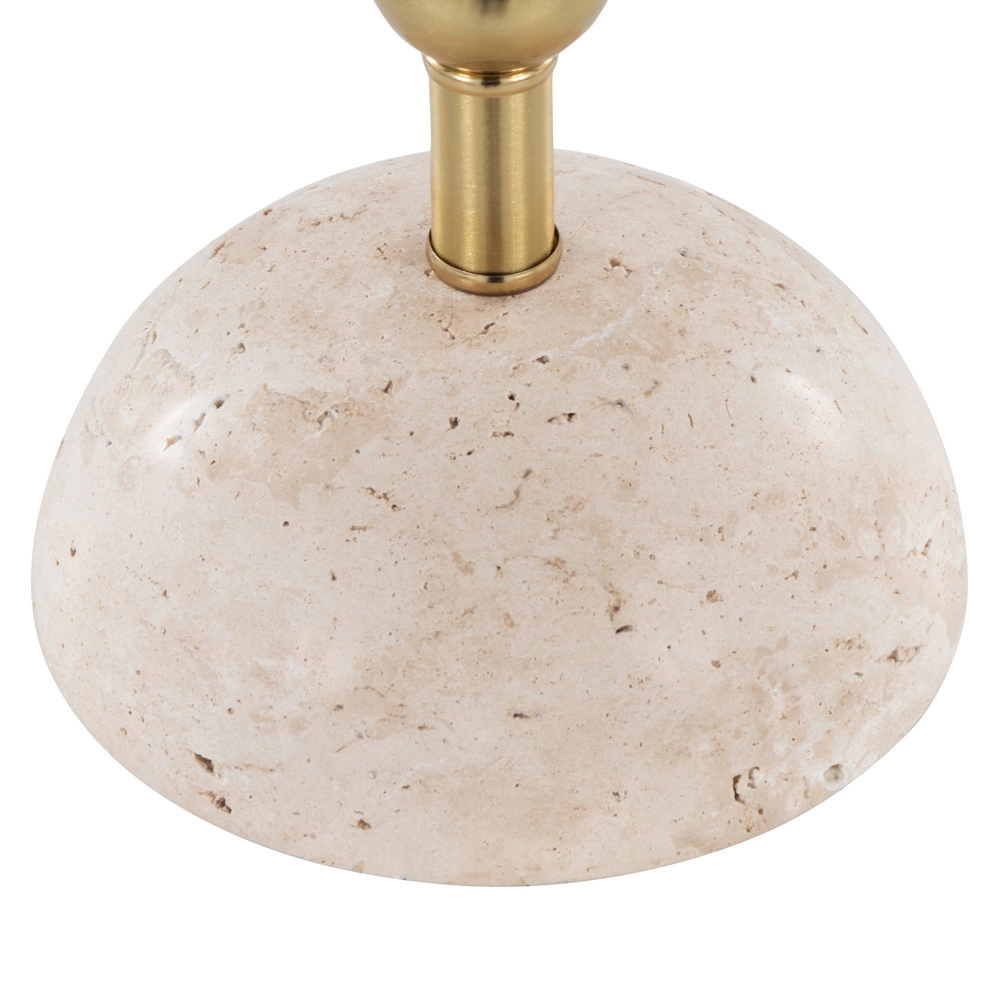 Malibu 27" Table Lamp - Set of 2 - Travertine, Gold Metal, Off-white Shimmer Shade