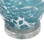 Rocca 29" Glass Table Lamp - Set of 2 - Sapphire Blue With White Glass, Brushed Nickel, Clear Crystal, White Linen