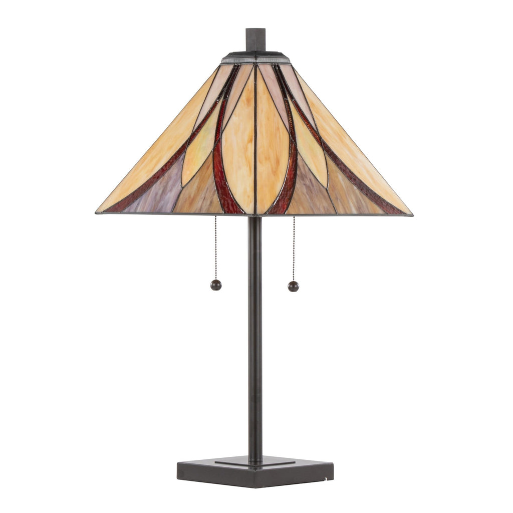 Ren 30" Table Lamp - Oil Rubbed Bronze Metal, Cream Glass, Brown Glass
